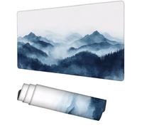 Alfombrilla Escritorio Azul naval Alfombrilla Ratón XXL 700x400x3mm montaña Mousepad, Tapete Escritorio con Bordes Cosidos, Mouse Pad Gaming, Base Antideslizante, para PC Gaming, Gamer, Keyboard, f-87