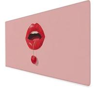 Alfombrilla Escritorio Boca, Alfombrilla ratón Gaming Cereza, Protector Escritorio con Base De Goma Antideslizante, Impermeable Mousepad para Aprender O Juegos, Navidad 1000x500x3mm A984