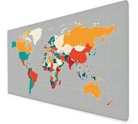 Alfombrilla Escritorio Colorido, Alfombrilla ratón Gaming Mapa, Protector Escritorio con Base De Goma Antideslizante, Impermeable Mousepad para Aprender O Juegos, Navidad 800x300x3mm A55