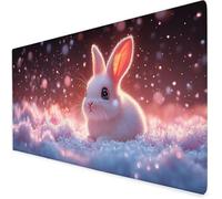 Alfombrilla Escritorio Conejo, Alfombrilla ratón Gaming Rosa, Protector Escritorio con Base De Goma Antideslizante, Impermeable Mousepad para Aprender O Juegos, Navidad 900x400x3mm A812