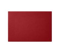 Alfombrilla Escritorio Cuero Rojo Ferrari - Esquinas Cuadradas Costura Artesanal