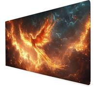 Alfombrilla Escritorio Dorado, Alfombrilla ratón Gaming Phoenix, Protector Escritorio con Base De Goma Antideslizante, Impermeable Mousepad para Aprender, Navidad 700x300x3mm A471