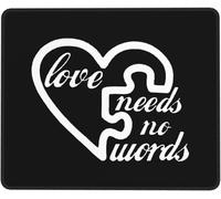 Alfombrilla Escritorio El Amor No Necesita Palabras Concientización sobre El Autismo Lavable Accesorios Ordenador Portátil Gaming Tapete para Ordenadores Escritorio Ordenador Oficina 25X30Cm