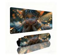 Alfombrilla Escritorio Elfos Alfombrilla Ratón Mariposa Tapete Escritorio 800x300x3mm, Almohadilla Raton Superficie Resistente a Salpicaduras, Desk Mat con Bordes Cosidos Materiales Duraderos 0B-628