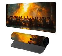 Alfombrilla Escritorio La úLtima Cena, Alfombrilla Ratón XXL 700x300x3mm, Wasserdicht Protector Escritorio, Gaming Mousepad Mejora La Precisión Y La Velocidad, para Gamer Accesorios, Amarillo U-4040