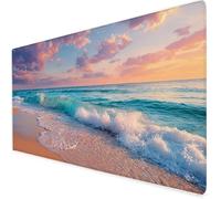 Alfombrilla Escritorio mar, Alfombrilla ratón Gaming Nubes, Protector Escritorio con Base De Goma Antideslizante, Impermeable Mousepad para Aprender O Juegos, Navidad 500x250x3mm A131