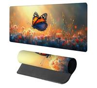 Alfombrilla Escritorio Mariposa, Alfombrilla Ratón XXL 1200x600x3mm, Wasserdicht Protector Escritorio, Gaming Mousepad Mejora La Precisión Y La Velocidad, Gamer Accesorios, para PC, Amarillo 8-5050