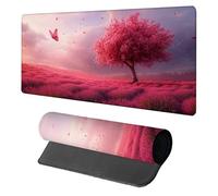 Alfombrilla Escritorio Mariposa, Alfombrilla Ratón XXL 1200x600x3mm, Wasserdicht Protector Escritorio, Gaming Mousepad Mejora La Precisión Y La Velocidad, Gamer Accesorios, para Oficina, Rosa N-2461