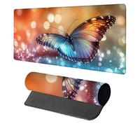 Alfombrilla Escritorio Mariposa, Alfombrilla Ratón XXL 600x300x3mm, Wasserdicht Protector Escritorio, Gaming Mousepad Mejora La Precisión Y La Velocidad, Gamer Accesorios, para Oficina, Azul G-8619