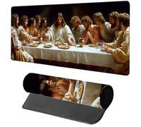 Alfombrilla Escritorio Negro Alfombrilla Ratón XXL 600x300x3mm, Gaming Mousepad La úLtima Cena, Mejora La Precisión Y La Velocidad Wasserdicht Protector Escritorio para Gamer Accesorios Gaming 5-2143