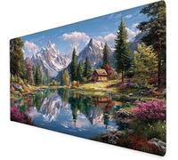 Alfombrilla Escritorio Paisaje, Alfombrilla ratón Gaming Casa, Protector Escritorio con Base De Goma Antideslizante, Impermeable Mousepad para Aprender O Juegos, Navidad 900x400x3mm A219