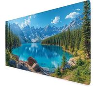 Alfombrilla Escritorio Paisaje, Alfombrilla ratón Gaming Lago, Protector Escritorio con Base De Goma Antideslizante, Impermeable Mousepad para Aprender O Juegos, Navidad 900x400x3mm A220