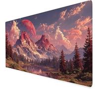 Alfombrilla Escritorio Paisaje, Alfombrilla ratón Gaming Montaña, Protector Escritorio con Base De Goma Antideslizante, Impermeable Mousepad para Aprender, Navidad 900x400x3mm A225
