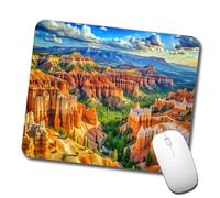 Alfombrilla Escritorio Parque Nacional Bryce Canyon Utah Estilo Acuarela Duradero Mousepad Bordes Cosidos Gaming Tapete para Gamer Juegos Trabajo 10X12In