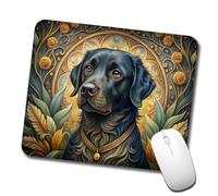 Alfombrilla Escritorio Perro Labrador Retriever Negro Art Nouveau Portátil Alfombrilla De Ratón Impermeable Gaming Tapete para Portátil Gaming Trabajo 10X12In