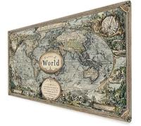 Alfombrilla Escritorio Retro, Alfombrilla ratón Gaming Mapa, Protector Escritorio con Base De Goma Antideslizante, Impermeable Mousepad para Aprender O Juegos, Navidad 500x250x3mm A234