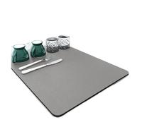 Alfombrilla Escritorio Tapetes absorbentes for vajilla de cocina, tapete for secar platos, almohadilla drenaje, mantel individual resistente al calor for escurrir(Light gray,19.69in 23.62in)