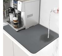 Alfombrilla Escurreplatos 40 x 60cm Alfombra Escurreplatos, Alfombrilla De Fregadero Secado RáPido, SúPer Absorbente Alfombrilla Secado De Platos, Esterilla De Secado Para Cafetera , Gris Oscuro