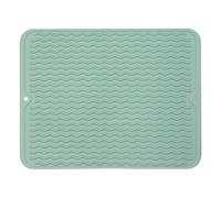 Alfombrilla Escurreplatos, 40x30,5 cm Alfombra Escurreplatos, con Diseño de Estructura de Canales, Resistente al Calor y Antideslizante, Adecuado para Cocina, Fregadero y Almacenamiento de Cubiertos