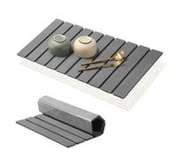 Alfombrilla Escurreplatos - Alfombra Escurreplatos Plegable para Fregadero Escurridor de Platos Absorbente Piedra de Alta Absorción y Secado Rápido para Cocina (Gris Oscuro, 60x40cm)