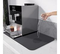 Alfombrilla Escurreplatos, Almohadilla Absorbente Debajo de la Cafetera, Escurre Cubiertos de Cocina Fregadero Esteras de Secado, Antideslizante Drying Mat para Platos(40 * 30cm Gris)
