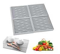 Alfombrilla Escurreplatos, Escurridor de Cubiertos y Organizador Cocina en Silicona, Bandeja Escurreplatos Pequeña para Fregadero, Seca Platos, Gris