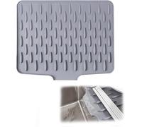 Alfombrilla Escurreplatos Silicona 37x26 CM, Tapete Escurridor de Platos, Alfombrillas para Secar Platos con Drenar Inclinada, Alfombrillas de Drenaje Fregadero Cocina, Tapete de Secado de Platos