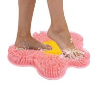 Alfombrilla exfoliante de silicona para ducha, base de succión fuerte, cepillo de masaje, accesorio de baño flexible, herramienta de higiene personal para mujeres, superficie de baño, colocación de