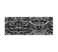 Alfombrilla extragrande para teclado y mouse, 12 x 31.5 pulgadas, para computadora, consola, oficina, juegos, estudio, patrón de líneas blancas y negras