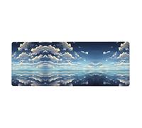 Alfombrilla extragrande para teclado y mouse de nubes blancas sobre el mar (12 x 31.5 pulgadas), adecuada para computadoras, consolas de juegos, etc., adecuada tanto para oficina como para estudio