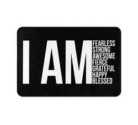 Alfombrilla Fácil Limpieza Alfombra De Baño Soy Valiente, Soy Fuerte, Soy Bendecido. Suave Alfombra Entrada para Puerta Oficina Terraza 40X60Cm