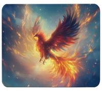 Alfombrilla Gaming 240 x 200 x 3mm con Costuras Resistentes- Llama y0-z271 | Optimizada para Sensores de Juego, Fricción Superficial Moderada, Phoenix-4, Protector Escritorio para Mac y PC