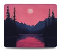 Alfombrilla Gaming 290 x 240 x 3 mm Alfombrilla Ratón con Base Antideslizante, Bordes Acolchados, Multifuncional y Duradera, Accesorios Gaming para Ratón con Cable Inalámbrico PC/Mac, Rojo Luna 0d-331