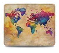 Alfombrilla Gaming 320 x 260 x 3 mm Alfombrilla Ratón con Base Antideslizante, Bordes Acolchados, Multifuncional y Duradera, Accesorios Gaming para Ratón con Cable o Inalámbrico, Mapa Retro 0d-130