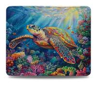 Alfombrilla Gaming 420 x 350 x 3mm Alfombrilla Ratón con Base Antideslizante, Bordes Acolchados, Accesorios Gaming para Ratón con Cable o Inalámbrico PC/Mac, Sea Turtle Marina Coral (3) 0d-211