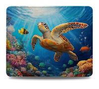 Alfombrilla Gaming 420 x 350 x 3mm Alfombrilla Ratón con Base Antideslizante, Bordes Acolchados, Accesorios Gaming para Ratón con Cable o Inalámbrico PC/Mac, Fondo del mar Sea Turtle Marina 0d-208