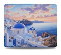 Alfombrilla Gaming 420 x 350 x 3mm Alfombrilla Ratón con Base Antideslizante, Bordes Acolchados, Multifuncional Duradera, Accesorios Gaming para Ratón con Cable Inalámbrico, Arquitectura Playa 0d-463