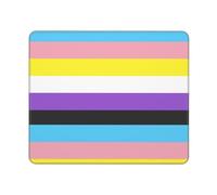 Alfombrilla Gaming Bandera del Orgullo Trans No Binario Duradero Alfombrilla para Ratón Impermeable Gaming Tapete para Mac Mujer Gaming 10X12In