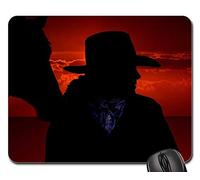 Alfombrilla Gaming, Caballo Vaquero Oeste Montando Estados Unidos Salvaje Oeste Silueta Mouse Mat Antideslizante Alfombrilla De Ratón Portátil Mouse Pad para Oficina Trabajo 25X30Cm