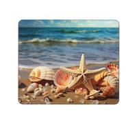 Alfombrilla Gaming Conchas Marinas En La Playa De Sand Impermeable Mousepad Duradero Gaming Tapete para Pc Oficina Portátil 10X12In