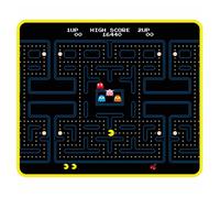 Konix Pac-Man Alfombrilla de ratón Gaming 32 x 27 cm - Superficie de Silicona 3D Ultrafina - Base Antideslizante de Caucho - Negro y Amarillo
