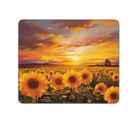 Alfombrilla Gaming Hermosa Puesta De Sol En Un Campo De Girasoles Suave Alfombrilla De Ratón Impermeable Gaming Tapete para Portátil Trabajo Oficina 10X12In
