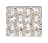Alfombrilla Gaming Lindo Bichón Frisé Café Rectángulo Antideslizante Mousepad Impermeable Tapete Escritorio para Hogar Portátil Pc 10X12In