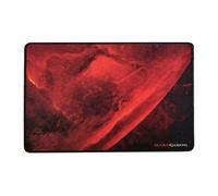 MARSGAMING MRMP0 - Alfombrilla gaming para PC (superficie de tela con suavidad y precisión extrema, base de caucho, bordes reforzados, 350x250x3mm), color negro y rojo