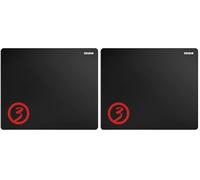 Alfombrilla Gaming Ozone Ground Level S - Diseño Gamer - Tamaño Pequeño - Ergonomica, Superficie Tela Suave, Base de Goma, Antideslizante, Negro (Paquete de 2)