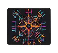 Alfombrilla Gaming Runas Mágicas De La Mitología Nórdica Vikinga Moderno Alfombrilla De Ratón para Juegos Resistente Protector De Escritorio para Oficina Mac Gamer 10X12In