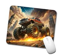 Alfombrilla Gaming Un camión Todoterreno Pesado destroza Coches. Desk Mat