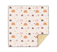 Alfombrilla grande de 130 x 130 cm para silla de alimentación de bebé con detalle de patrón único, respaldo de silicona antideslizante para una fácil limpieza, alfombrilla protectora contra