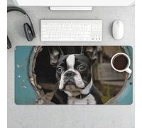 Alfombrilla grande para mouse, protector de escritorio Boston Terrier, impermeable, para teclado y mouse, base de goma antideslizante, alfombrilla de escritorio, alfombrilla de mouse para juegos, para