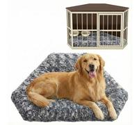 Alfombrilla Gris de Felpa para Jaula 42,5 x 23,8 Pulgadas, Perros Grandes | Cuscino per cuccia morbido antiscivolo lavabile, per cani di taglia grande